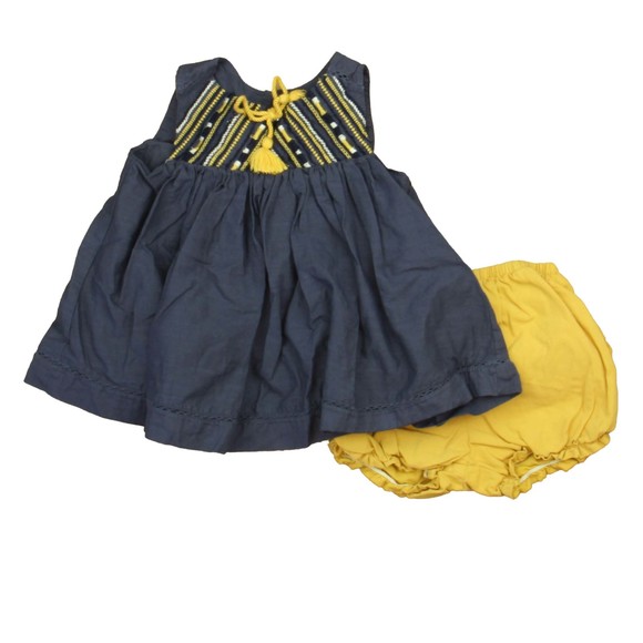 Artisan Girls Blue | Yellow Dress size: 18 Months - Picture 1 of 1